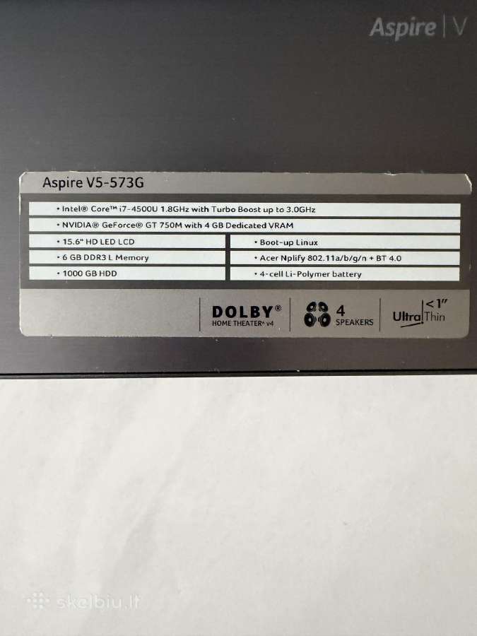 Accer aspire v5-573g - nuotraukos Nr. 3