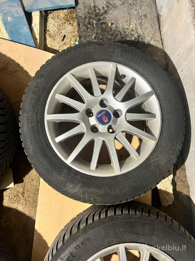 Saab ratlankiai R16 su žieminėm padangom - nuotraukos Nr. 2
