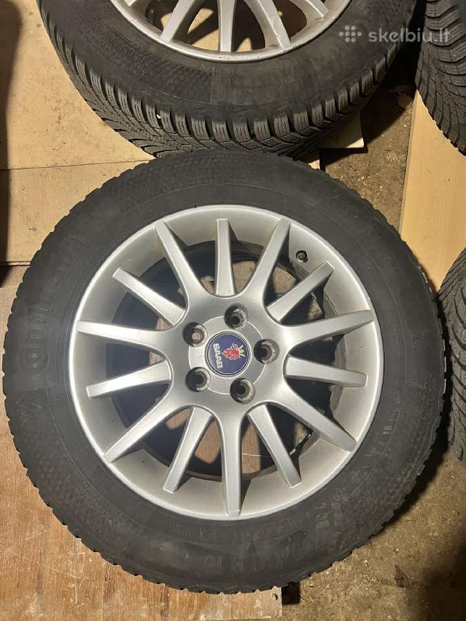 Saab ratlankiai R16 su žieminėm padangom - nuotraukos Nr. 5