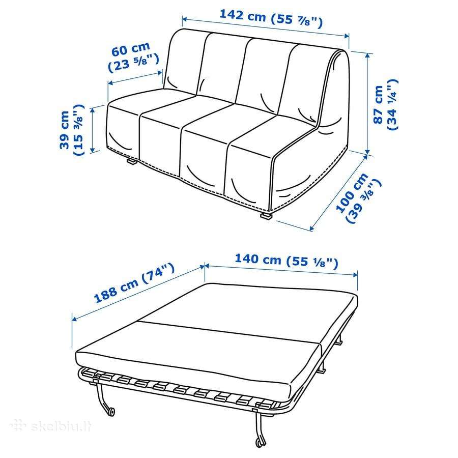 Dvivietė sofa-lova Lycksele - nuotraukos Nr. 2
