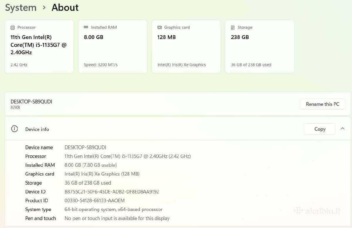 Lenovo V15 i5 Intel Iris Xe - nuotraukos Nr. 6