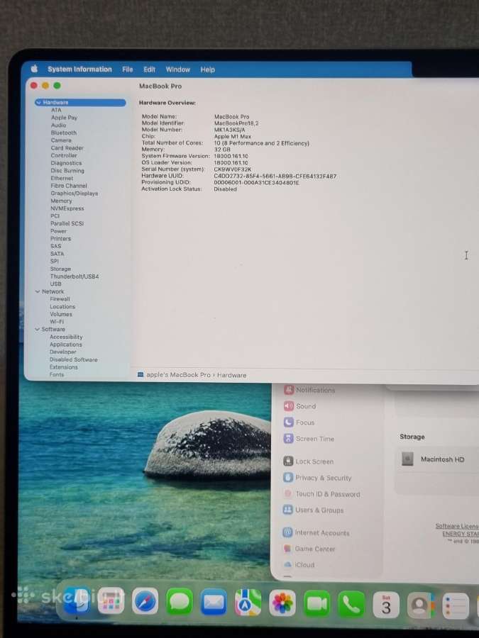 Apple MacBook Pro 16 M1 Max 32 GB 1 TB - nuotraukos Nr. 7
