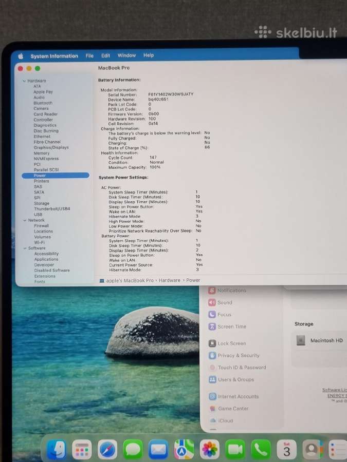 Apple MacBook Pro 16 M1 Max 32 GB 1 TB - nuotraukos Nr. 9