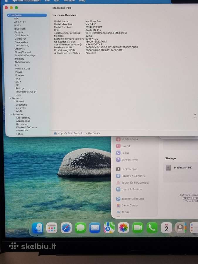 Apple MacBook Pro 16 M2 Pro 32 GB RAM 512 GB - nuotraukos Nr. 9