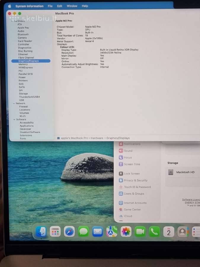 Apple MacBook Pro 16 M2 Pro 32 GB RAM 512 GB - nuotraukos Nr. 10