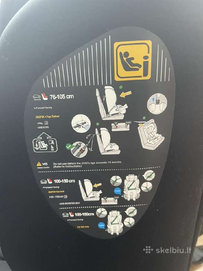 Kikkaboo i-bronn i-size Car Seat (76–150 cm) - nuotraukos Nr. 2