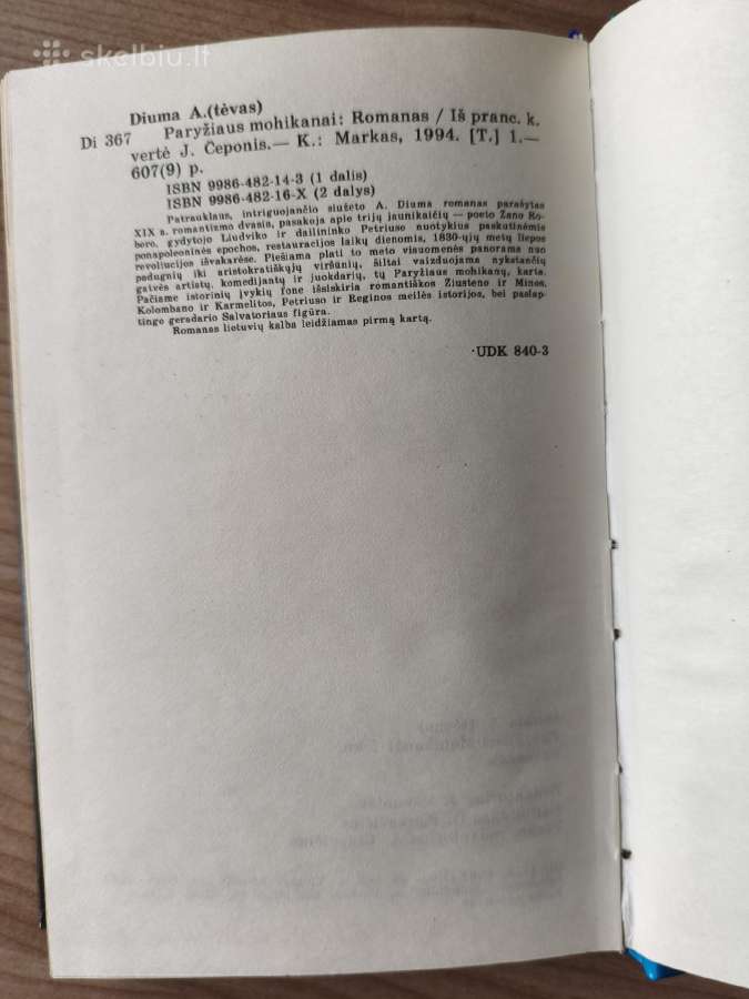 A. Diuma "Paryžiaus Mohikanai (2 knygos)" - nuotraukos Nr. 8