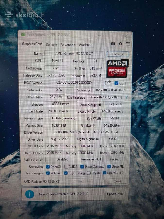 Rx 6800 XT 16gb - nuotraukos Nr. 6