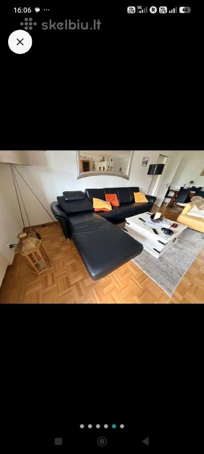Juoda natūralios odos sofa su motorizuota dalimi - nuotraukos Nr. 3