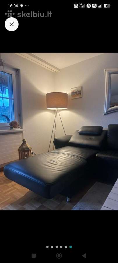 Juoda natūralios odos sofa su motorizuota dalimi - nuotraukos Nr. 6