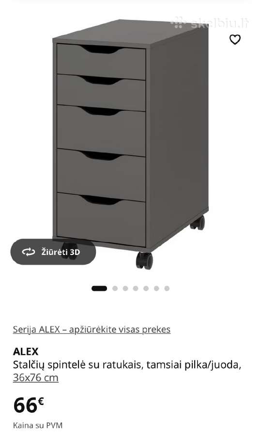 Ikea Alex rašomasis stalas su 2 spintelėmis - nuotraukos Nr. 4
