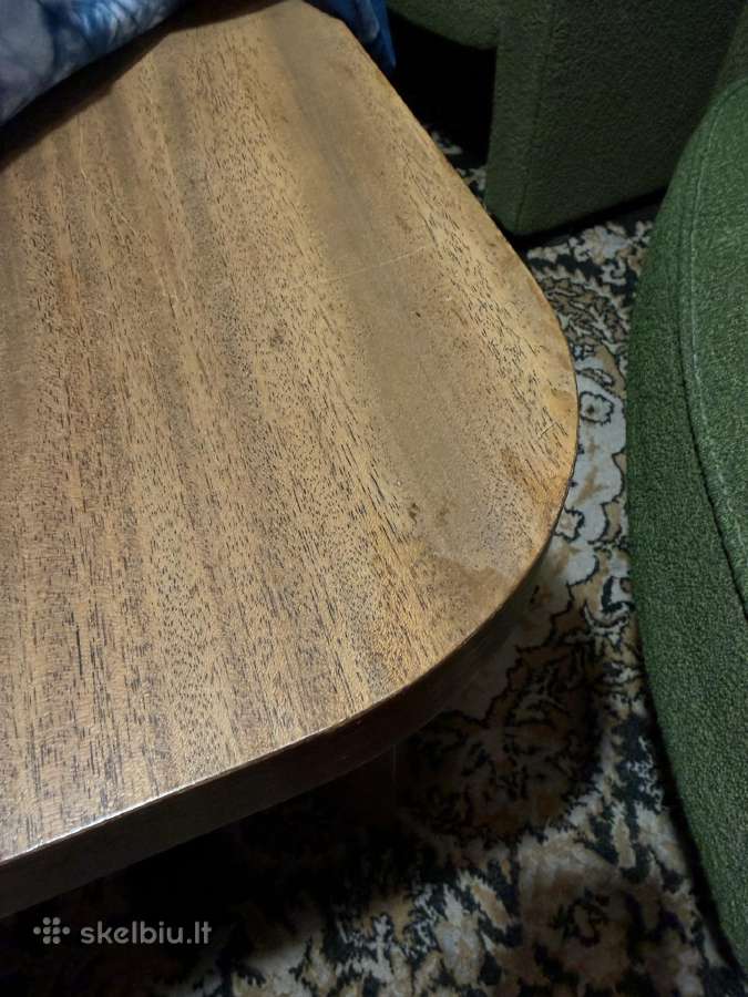 Vintažinis mid-century fotelis ir staliukas - nuotraukos Nr. 7