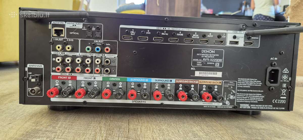 Denon Avr-x2200w 7.2 stiprintuvas su Audyssey - nuotraukos Nr. 4