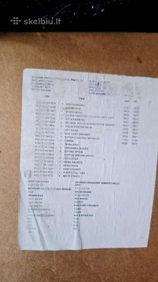 JAV karinių pajėgų 18 vnt. sausi maisto daviniai - nuotraukos Nr. 2