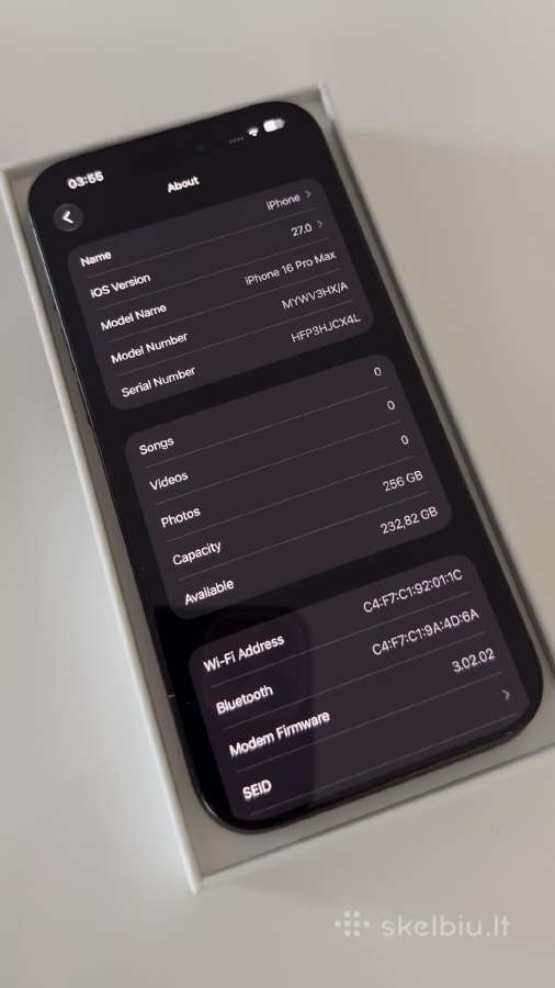 iPhone 16 pro Max 256gb black titanium - nuotraukos Nr. 8