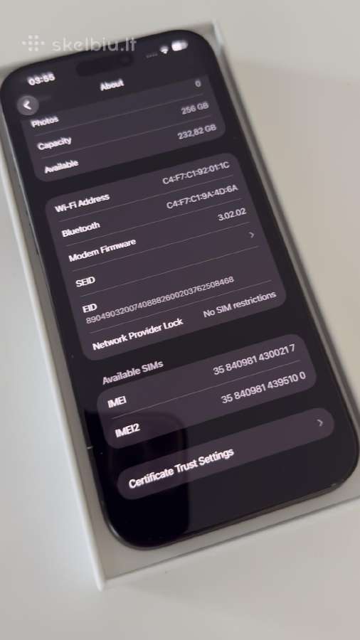 iPhone 16 pro Max 256gb black titanium - nuotraukos Nr. 9