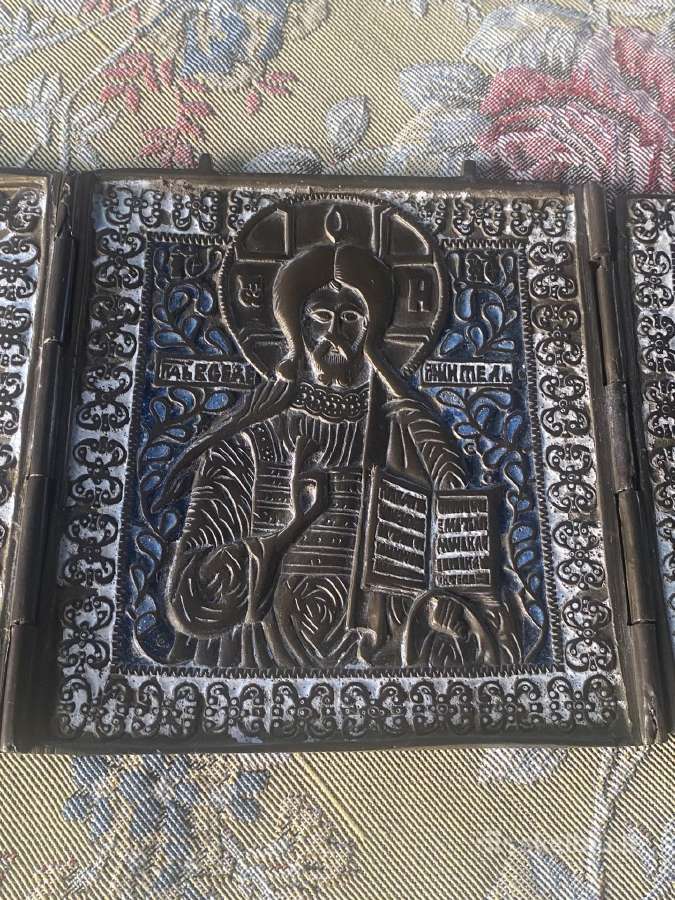 Didelė, reta sentikių Ikona Деисус XIX a. - nuotraukos Nr. 6