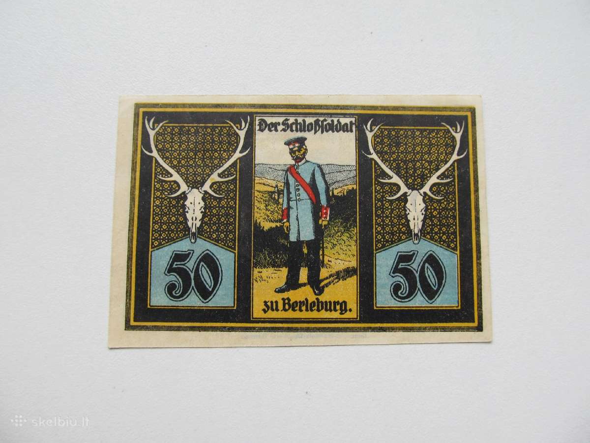Notgeldas 50 pfenig , Berleburg Vokietija ,1921 - nuotraukos Nr. 2