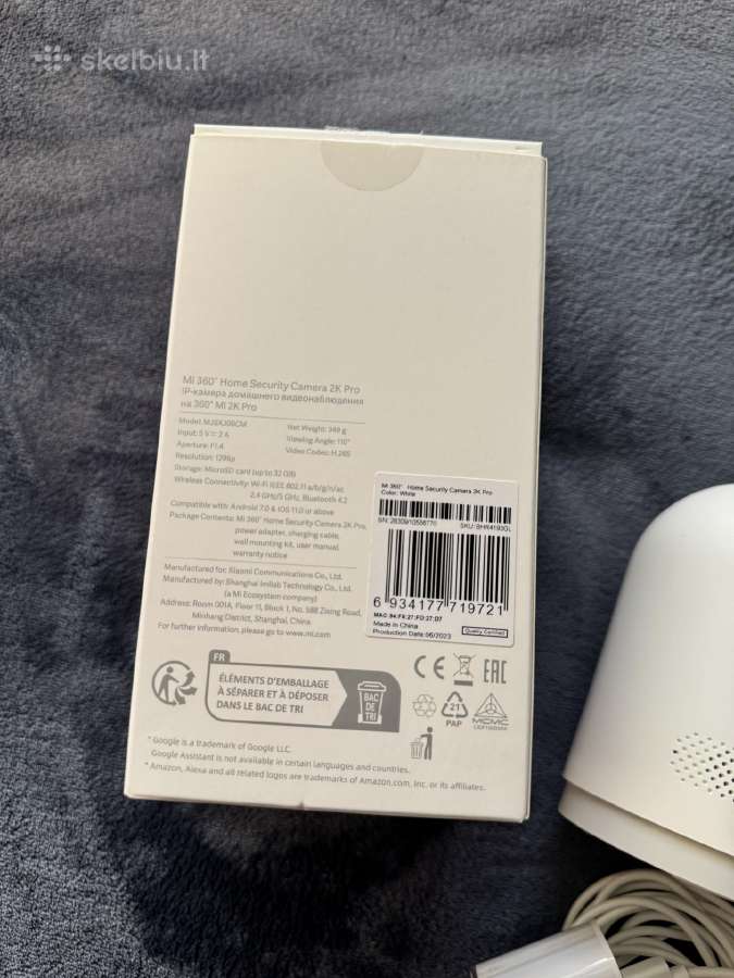 Xiaomi Mi 360 Home Security Camera 2k Pro - nuotraukos Nr. 4