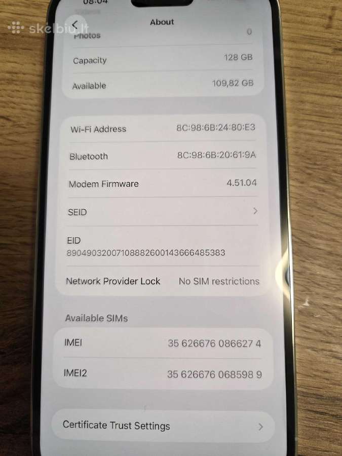 iPhone 14 Pro Max 128 GB Silver - nuotraukos Nr. 6