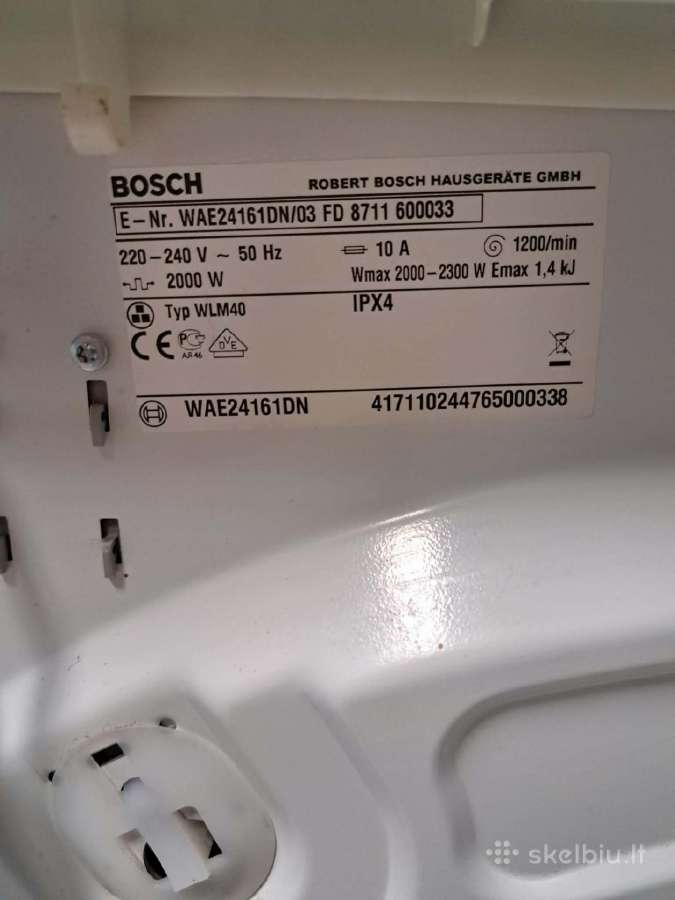 Kruopščiai išvalyta ir paruošta Vokiška Bosch 6kg - nuotraukos Nr. 3