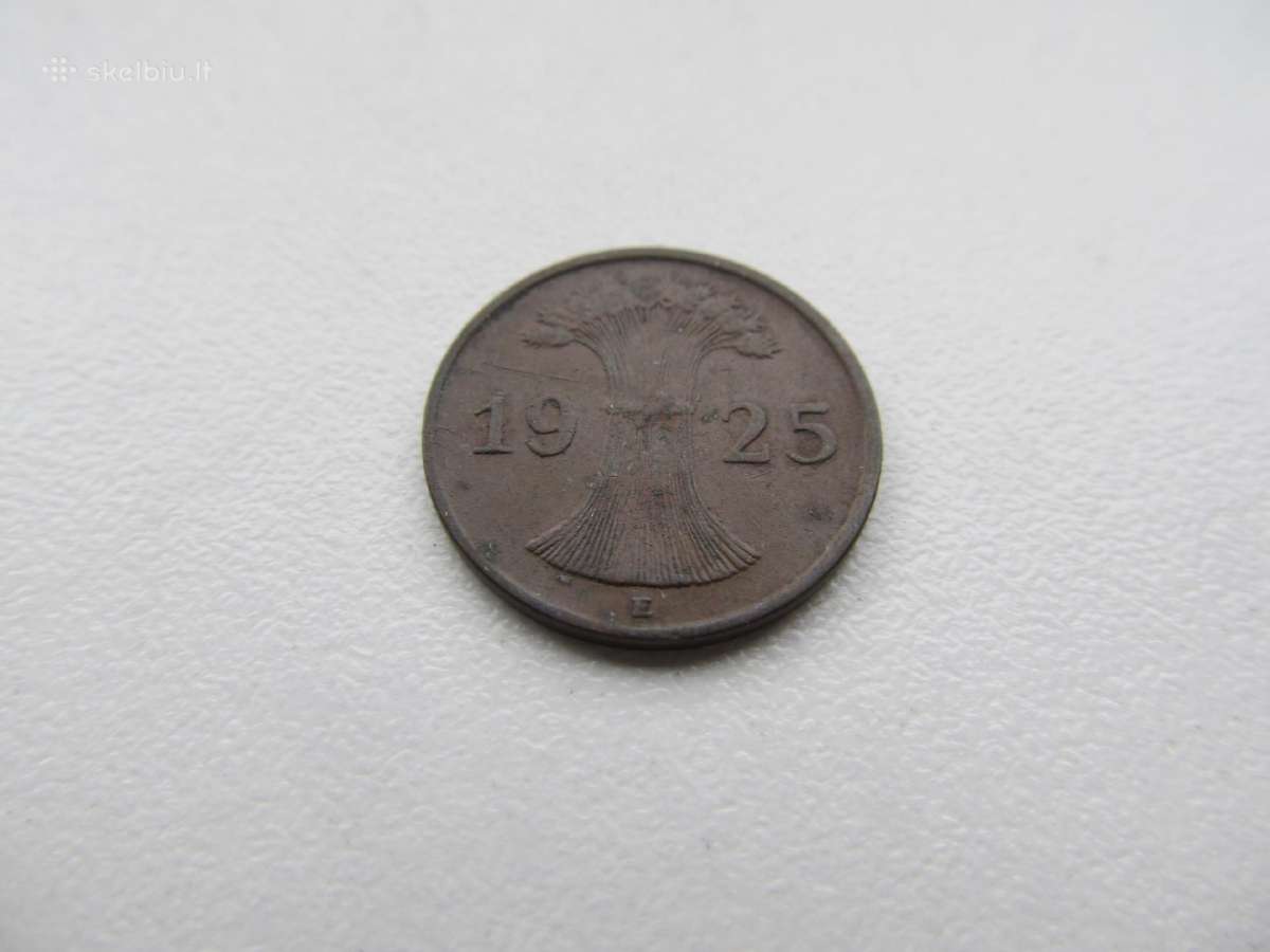 1 reichspfennig , Vokietija , 1924 J , 1925 E, J - nuotraukos Nr. 4