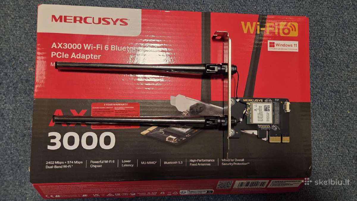 WiFi Bluetooth pcie korta Mercusys Ax3000 - nuotraukos Nr. 3