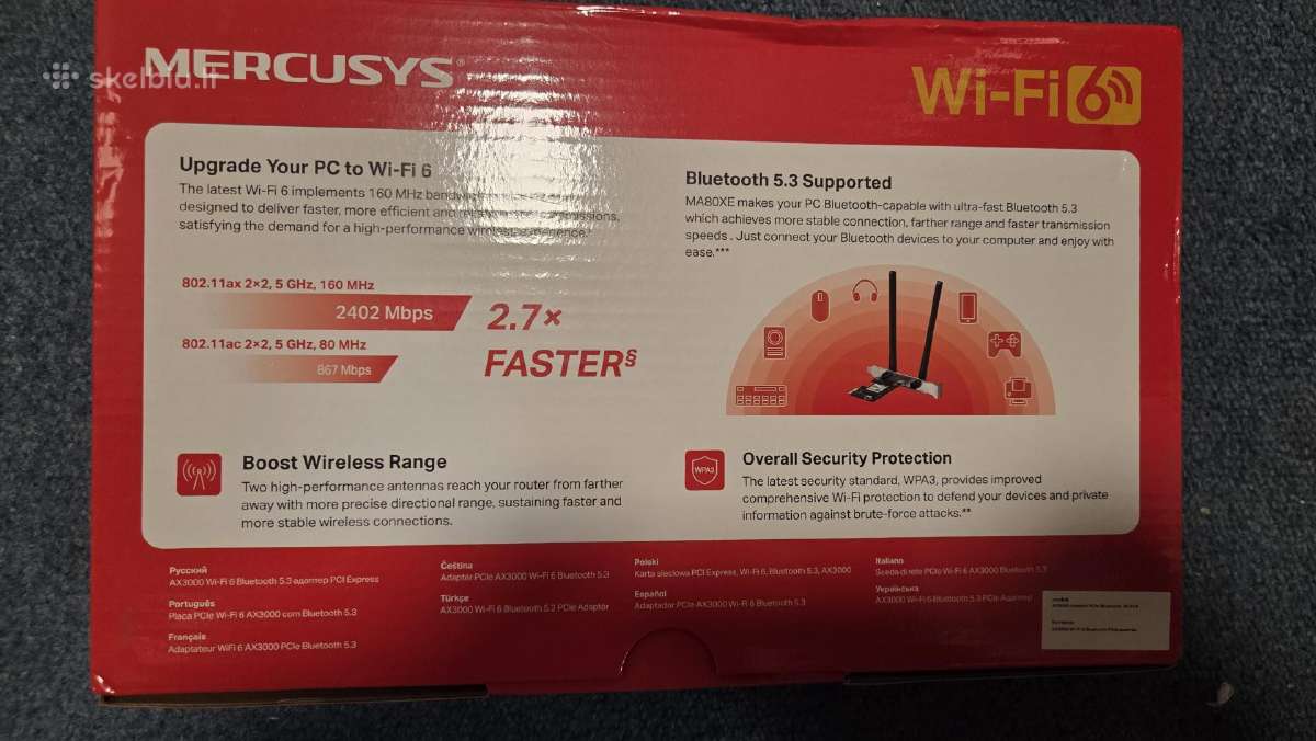 WiFi Bluetooth pcie korta Mercusys Ax3000 - nuotraukos Nr. 4