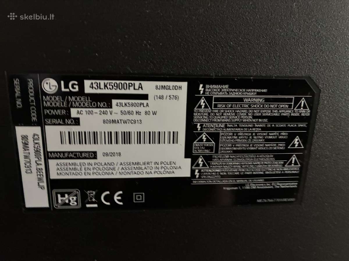 LG 43lk5900pla televizorius - nuotraukos Nr. 5