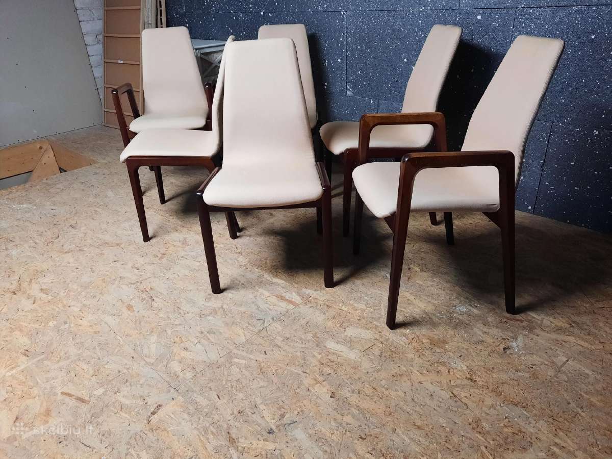 6 Shou Andersen Mid-century Kėdės iš Danijos - nuotraukos Nr. 4