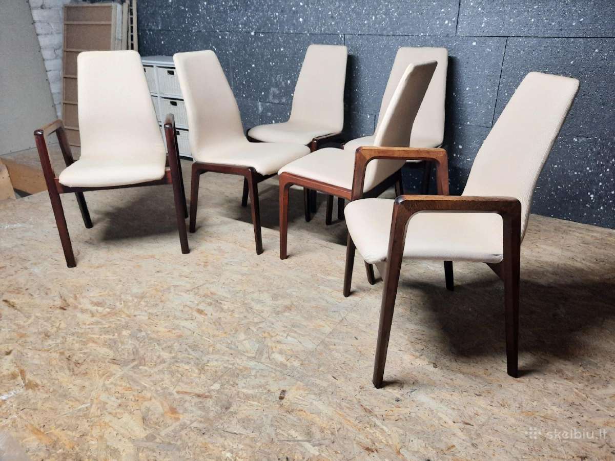 6 Shou Andersen Mid-century Kėdės iš Danijos - nuotraukos Nr. 5