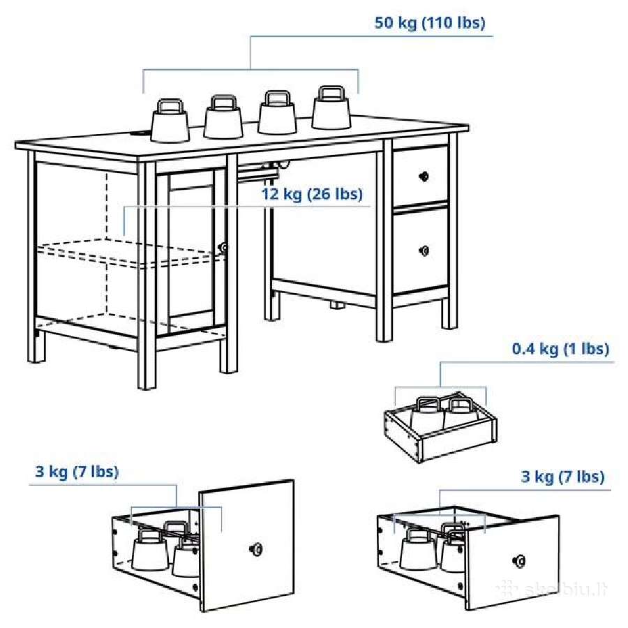 Rašomasis stalas Ikea Hemnes - nuotraukos Nr. 3
