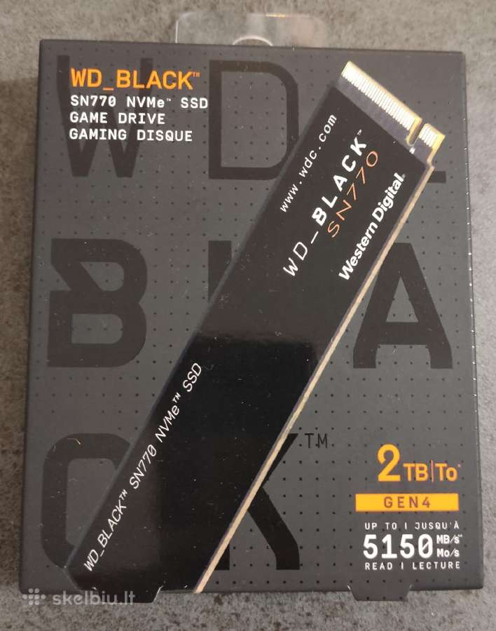 SSD Wd Black Sn770 2tb Pcie4 Nvme - nuotraukos Nr. 2