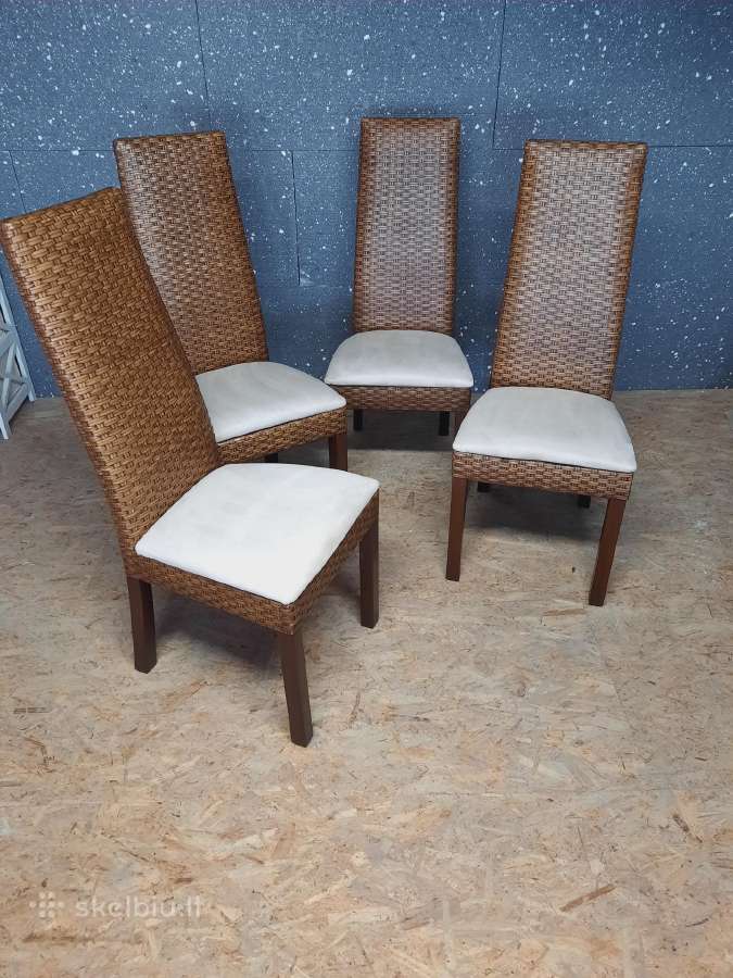 4 Rudos Ratano Kėdės iš Danijos - nuotraukos Nr. 2