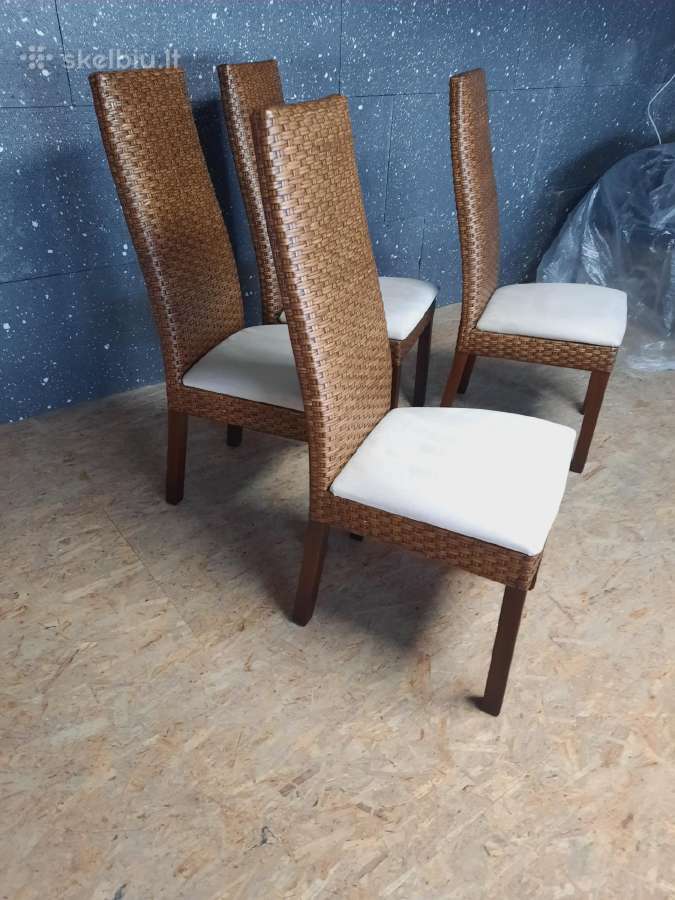 4 Rudos Ratano Kėdės iš Danijos - nuotraukos Nr. 4