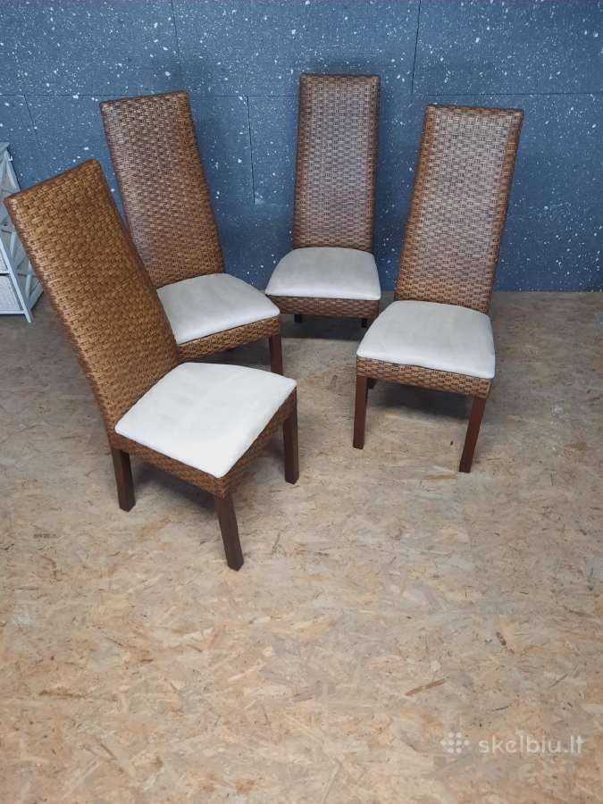 4 Rudos Ratano Kėdės iš Danijos - nuotraukos Nr. 6
