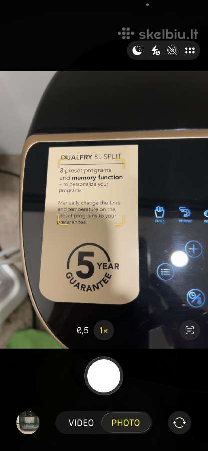 Karsto oro gruzdintuve Dualfry 8 L Split - nuotraukos Nr. 4