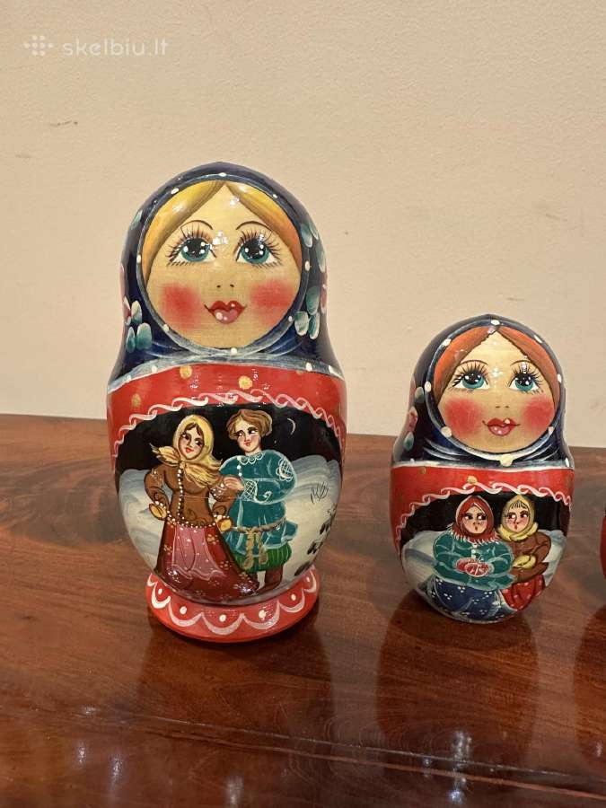 5 dalių medinių matrioškų rinkinys – žiemos scenos - nuotraukos Nr. 2