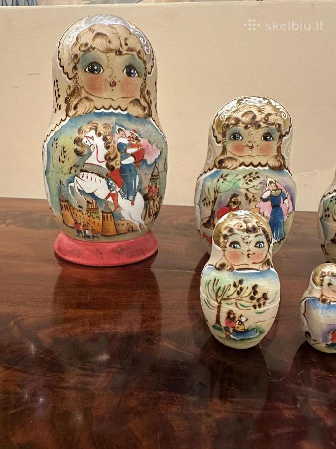 7 dalių medinių matrioškų rinkinys – pasakų scenos - nuotraukos Nr. 2