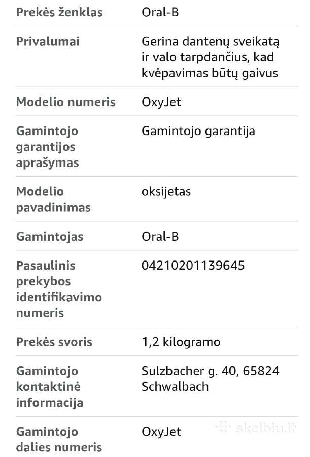 Irigatorius Oral-b Oxyjet - nuotraukos Nr. 5