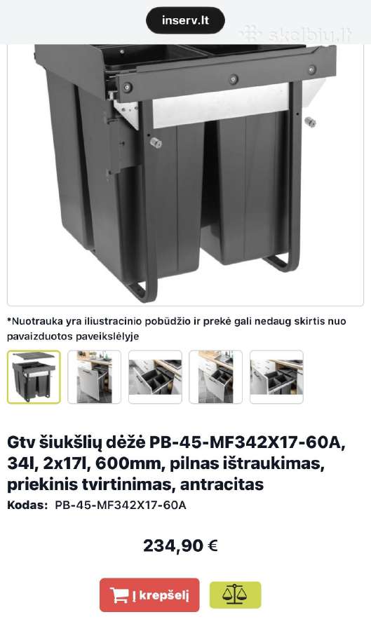 Nauja Gtv ištraukiama šiukšlių dėžė - nuotraukos Nr. 5
