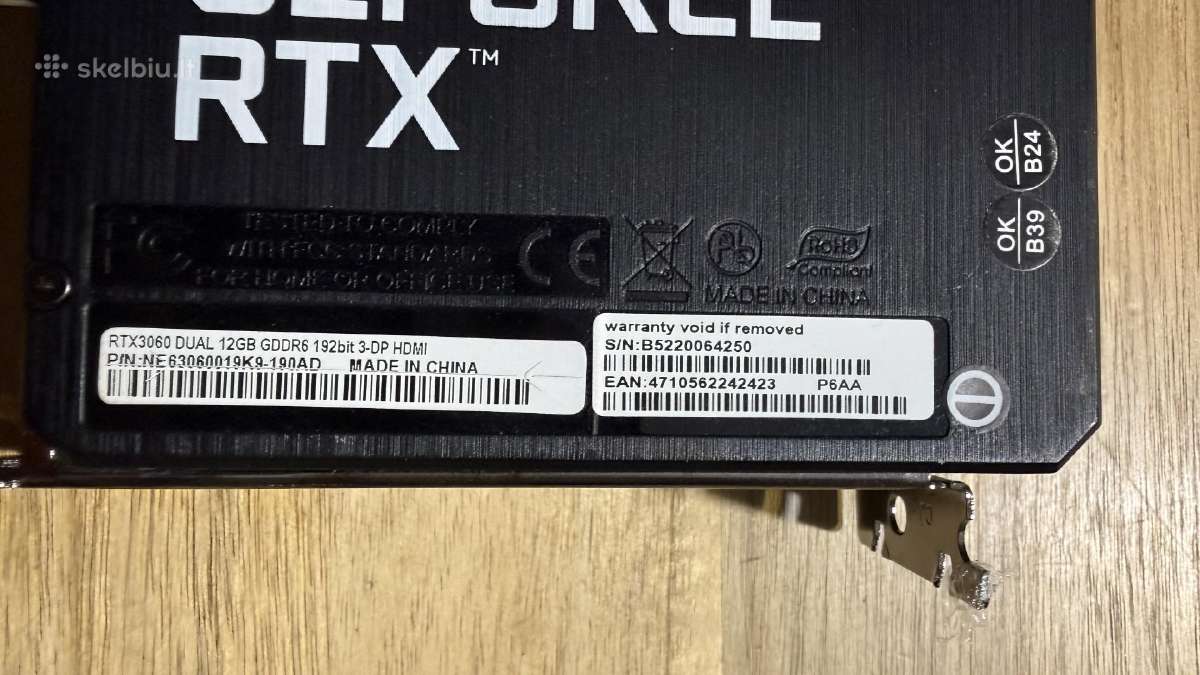 Palit Rtx 3060 Dual 12gb vaizdo plokštė - nuotraukos Nr. 3