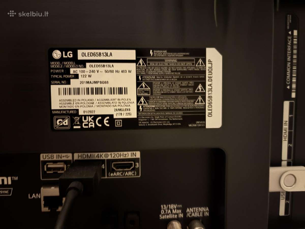 Televizorius LG Oled65b13la, - nuotraukos Nr. 5