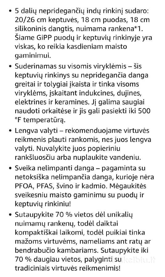 5vnt puodu ir keptuvių rinkinys Gipp - nuotraukos Nr. 7