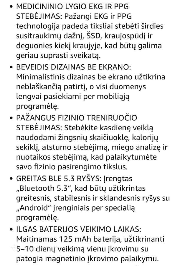 Išmanioji apyrankė be ekrano Loop life - nuotraukos Nr. 6