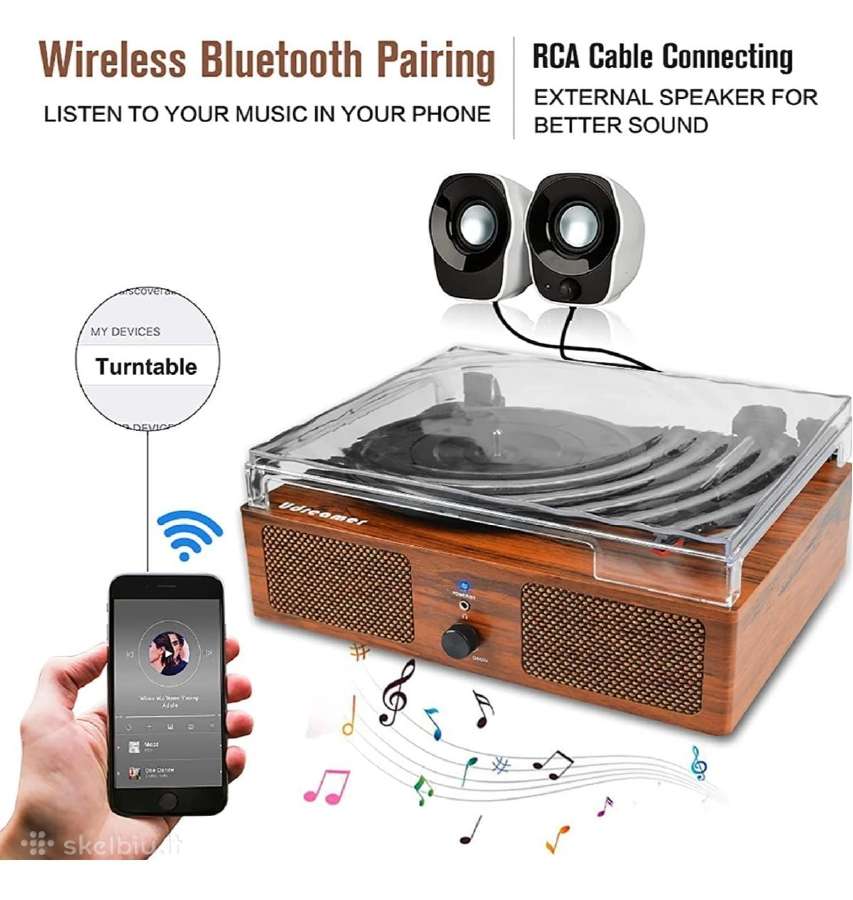 Udreamer bluetooth plokštelių grotuvas(patefonas) - nuotraukos Nr. 2
