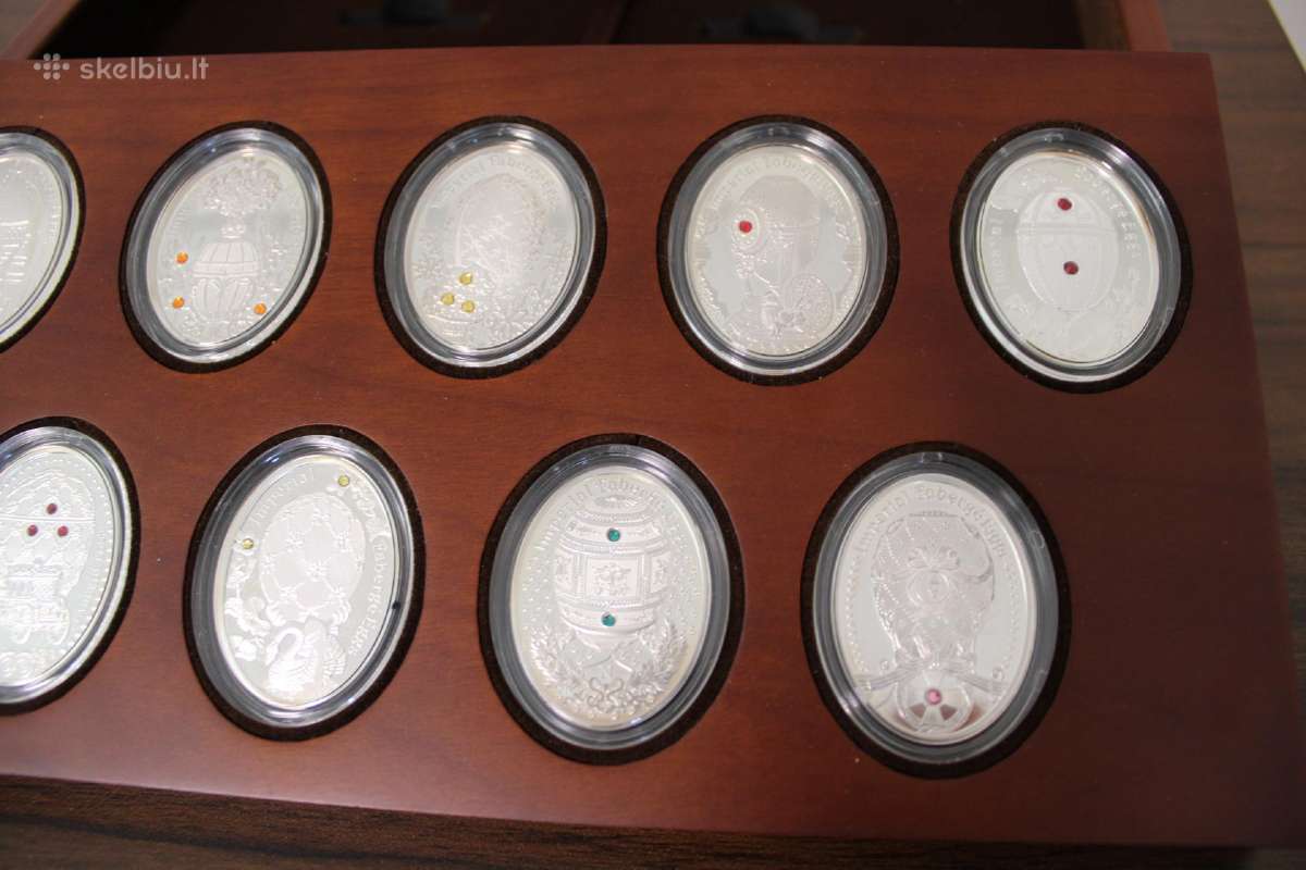 9 sidabrinių monetų rinkinys „Faberg Eggs“ 925 - nuotraukos Nr. 19