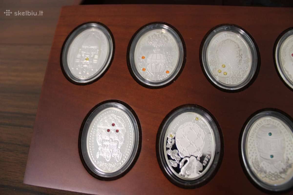 9 sidabrinių monetų rinkinys „Faberg Eggs“ 925 - nuotraukos Nr. 24