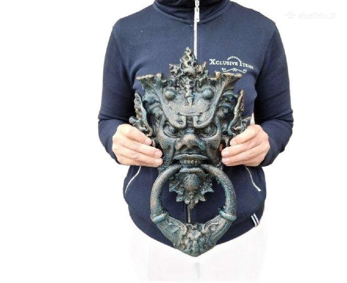 Unikalus XL sunkus geležinis durų beldiklis 36 cm - nuotraukos Nr. 2