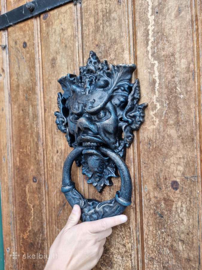 Unikalus XL sunkus geležinis durų beldiklis 36 cm - nuotraukos Nr. 5